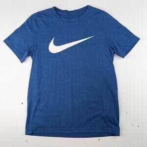 Nike Blue & White Athletic Logo Tee - S (7-8) Youth